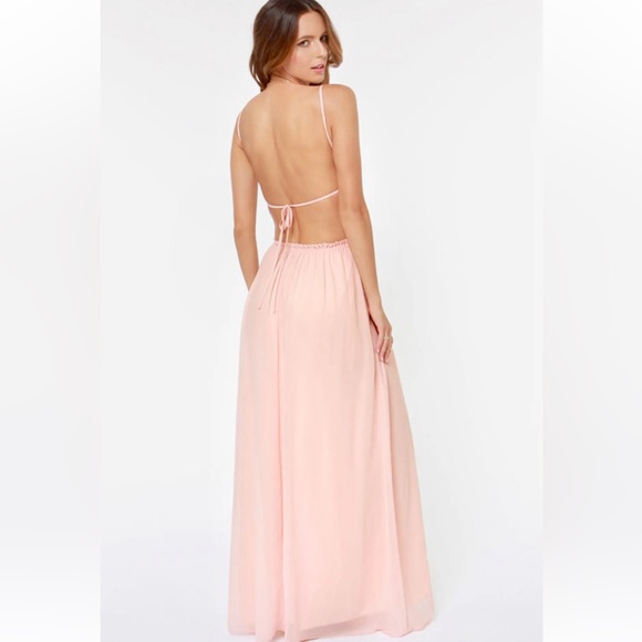 LULUS Exclusive The Prettiest Rose Light Pink Maxi Dress Size Small (never worn) - Picture 2 of 4